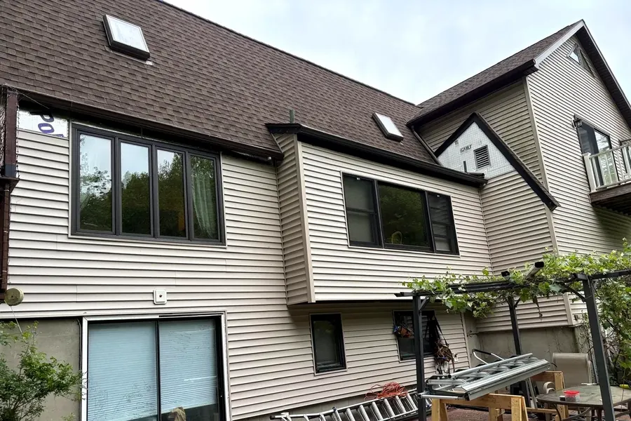 Roofline and roof windows on a residential property